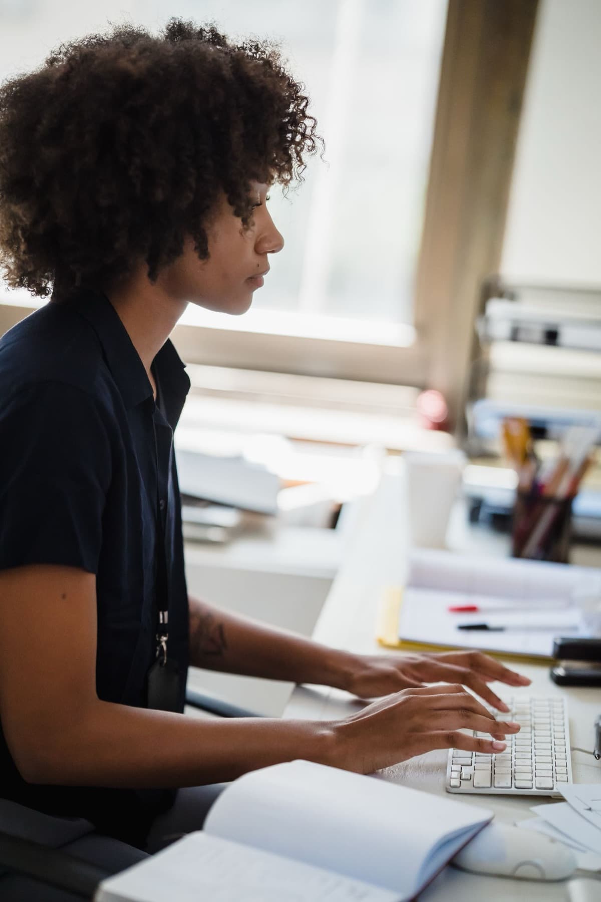 Woman working at her computer